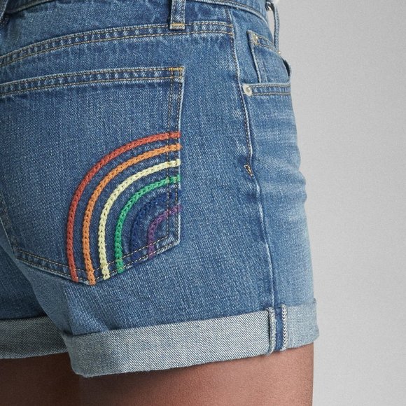 GAP Pants - NWOT Gap Rainbow Embroidered Denim Shorts